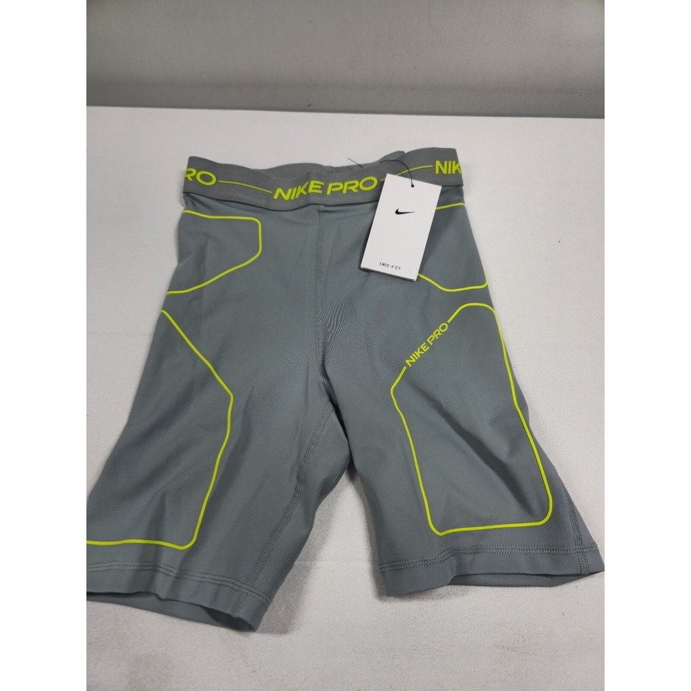 Nike‎ Pro 7" High Rise Training Running Shorts Women's XS Gray/Green DM7585-073